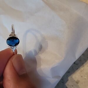 Sterling Silver Blue CZ Ring